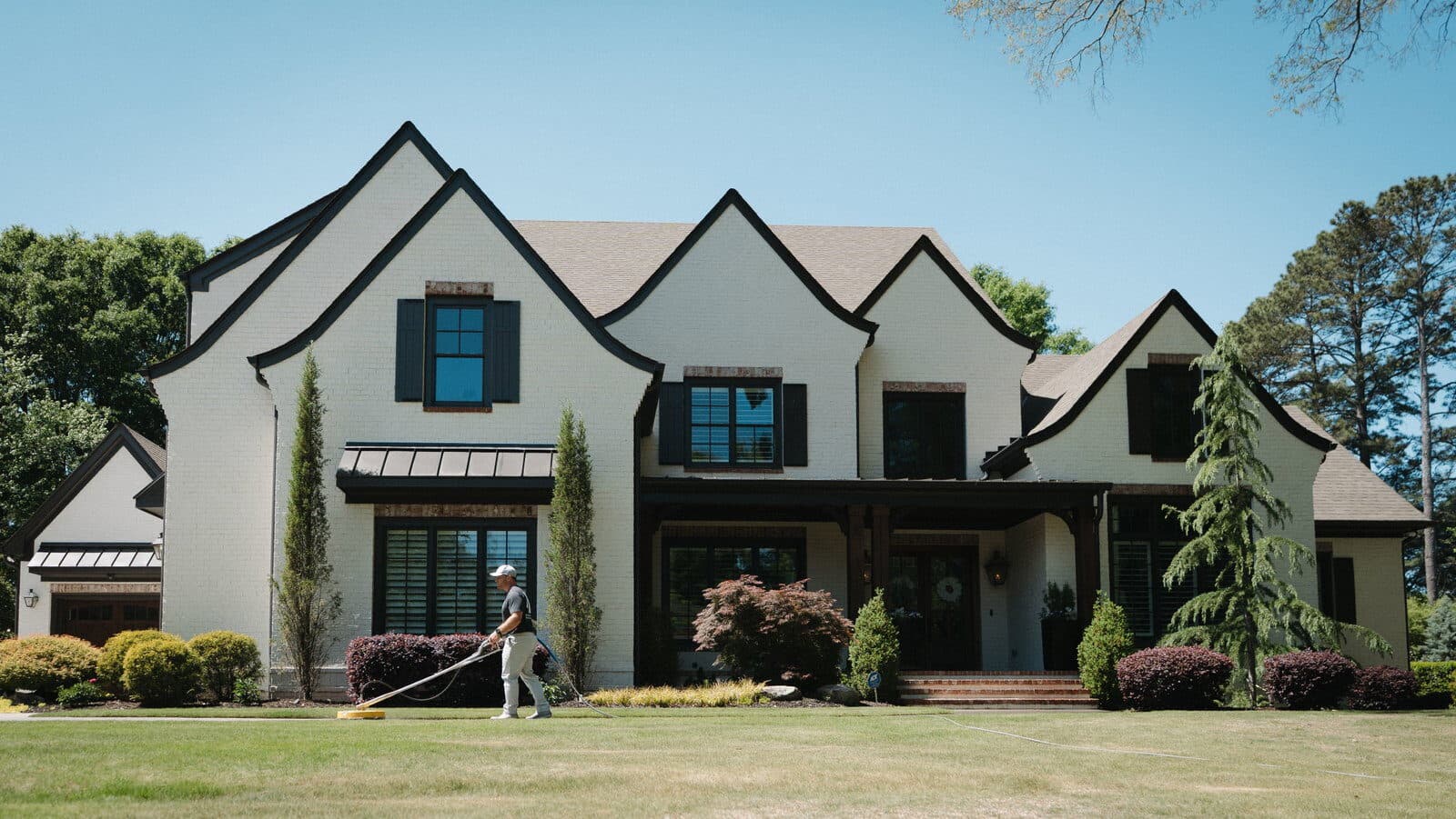 Freshly washed North Atlanta home exterior